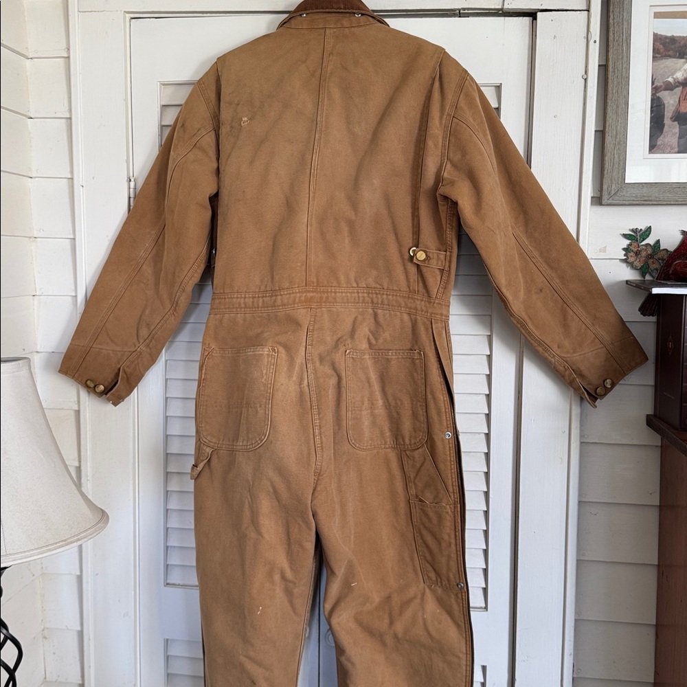 Vintage Carhartt Mens 42R Distressed Quilted Canvas Coveralls 996QZ USA Made - Picture 10 of 16